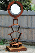 Moon Beams sculpture by metal sculptor craig brown, original welded metal sculpture and furniture